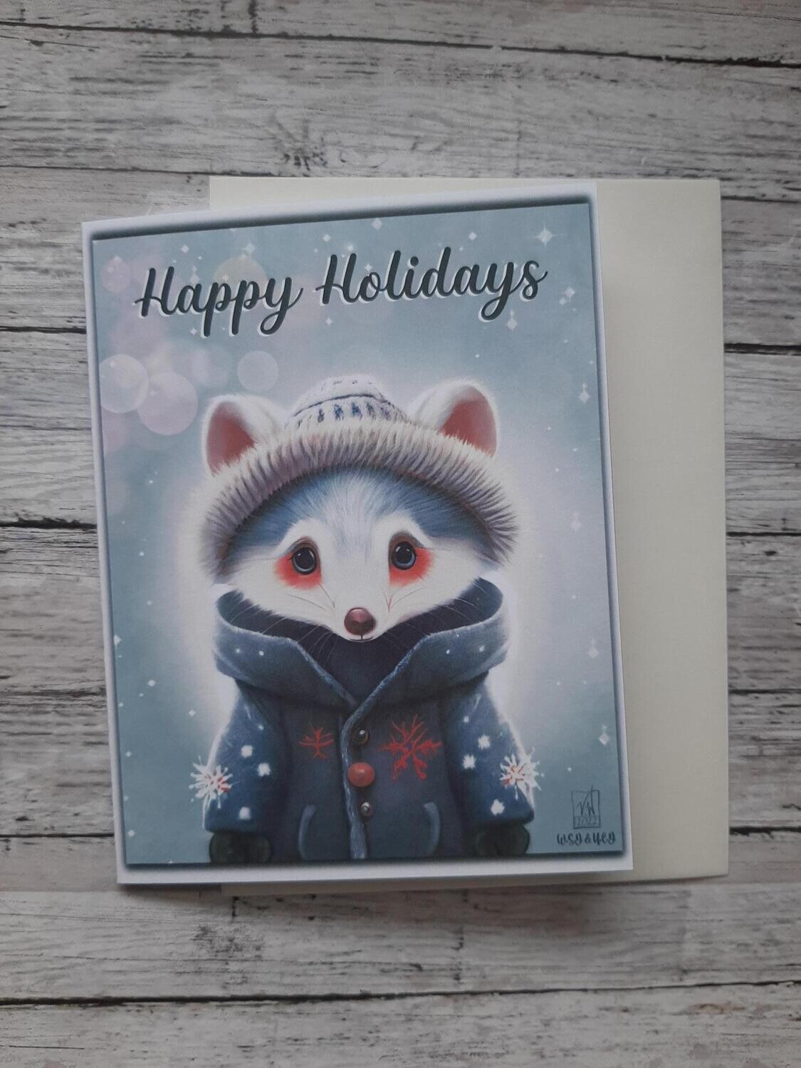 Happy Holidays Winter Mouse Card