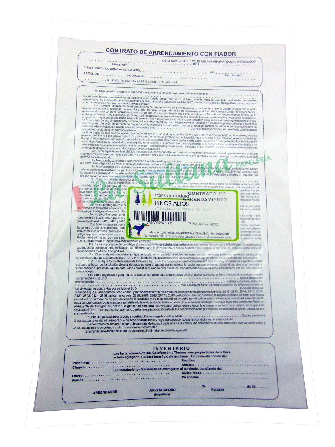 CONTRATO DE ARRENDAMIENTO PINOS C/50 H