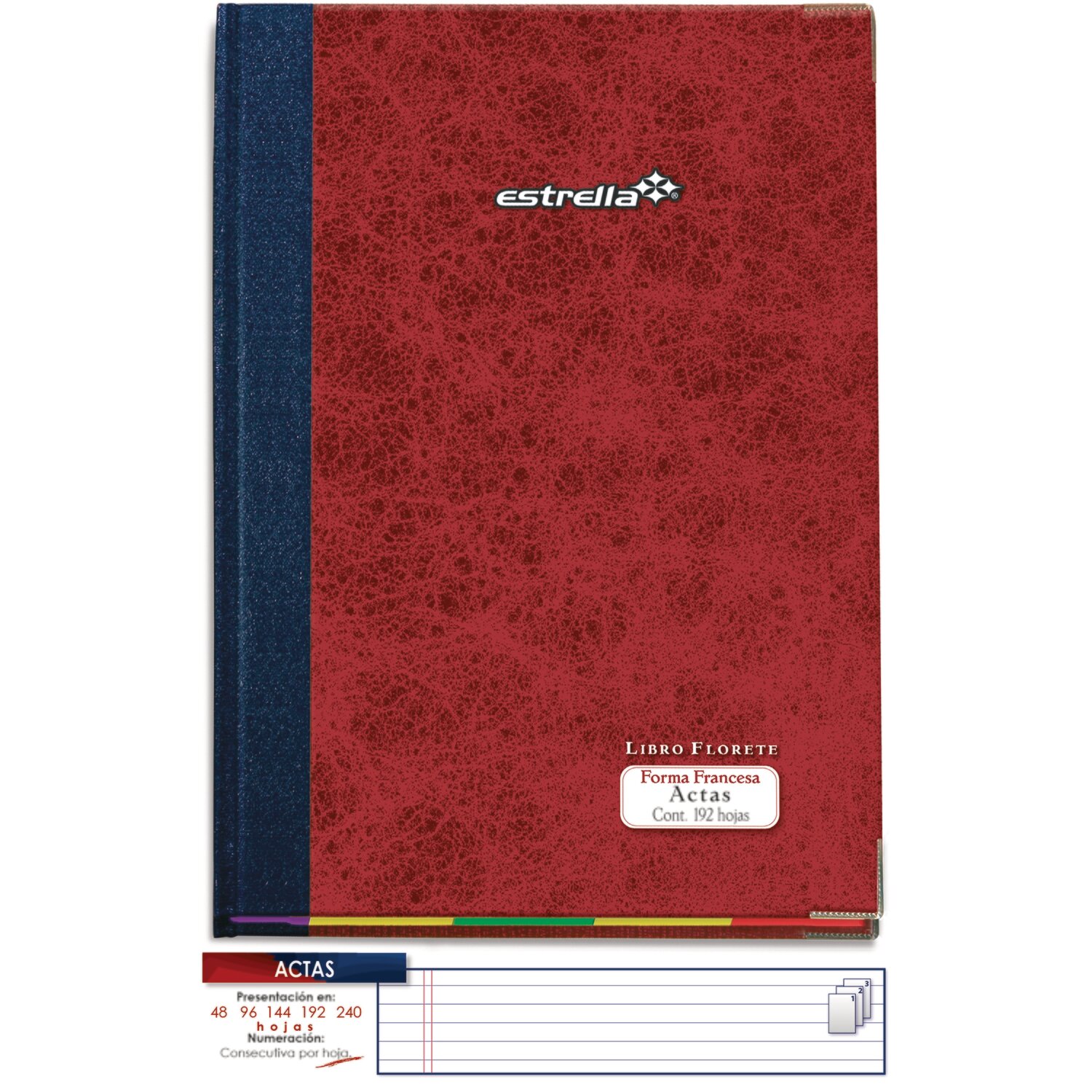 LIBRO FLORETE ACTAS ESTRELLA C/192H PZ