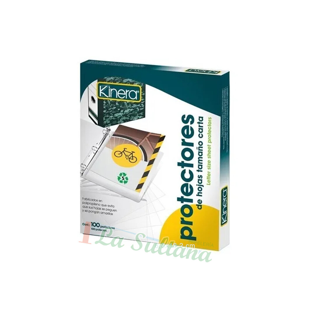 PROTECTOR DE HOJAS KINERA T.CARTA C/100