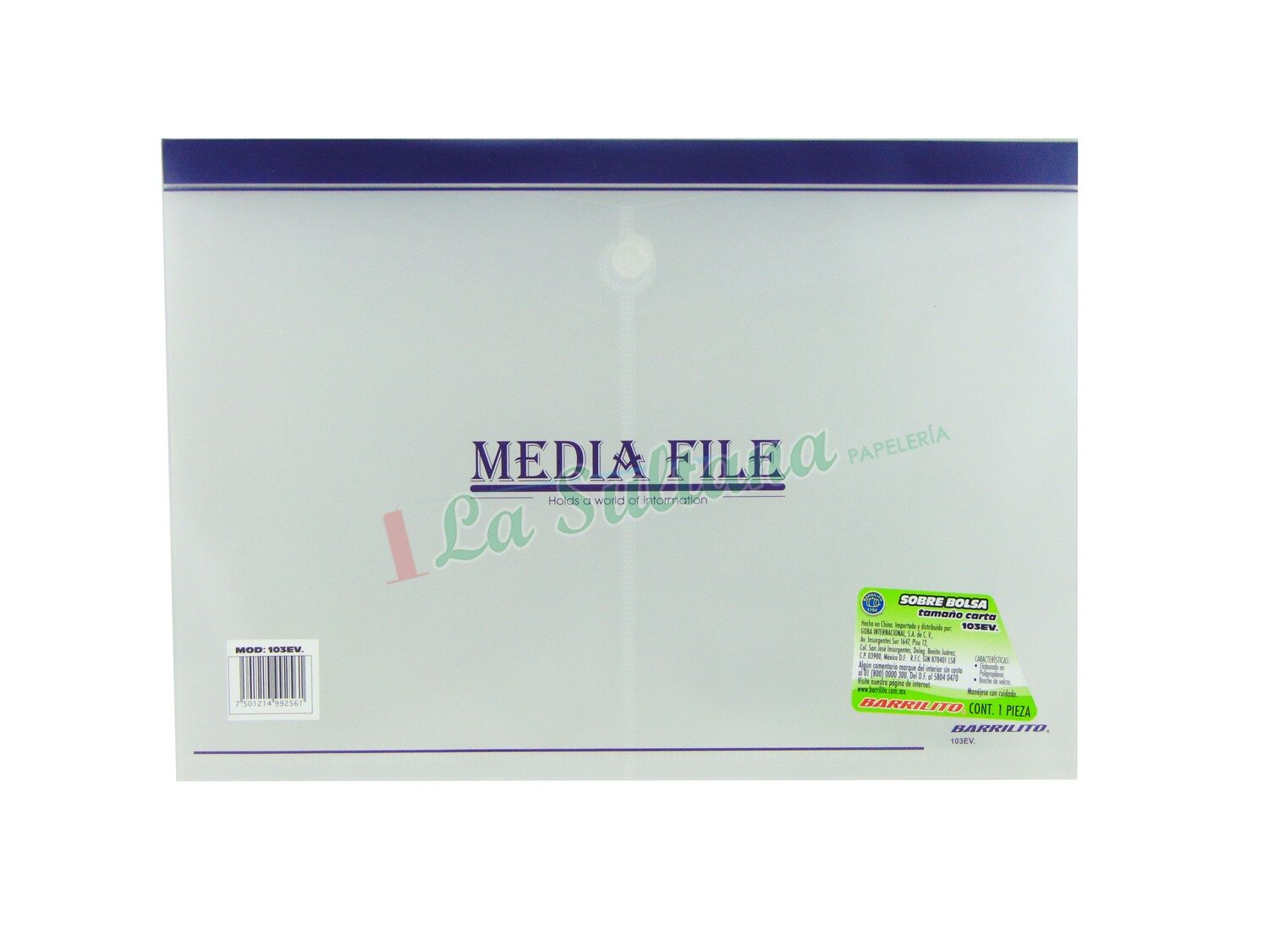 SOBRE PLASTICO C/BROCHE CARTA 103EV PZ