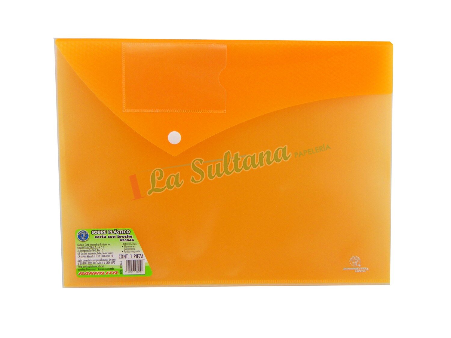 SOBRE PLASTICO C/BROCHE CARTA 8200A4 C/12