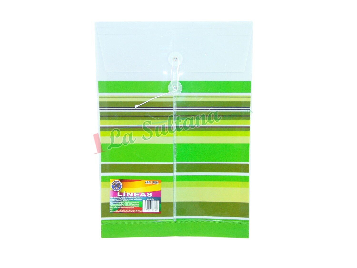 SOBRE PLASTICO C/HILO OFICIO VERTICAL 8443SOV PZ