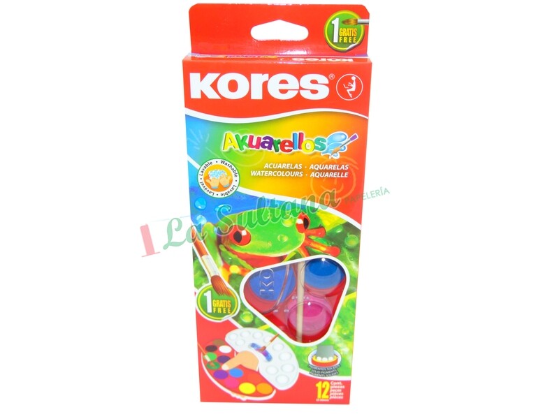 ACUARELA KORES C/12 + PINCEL
