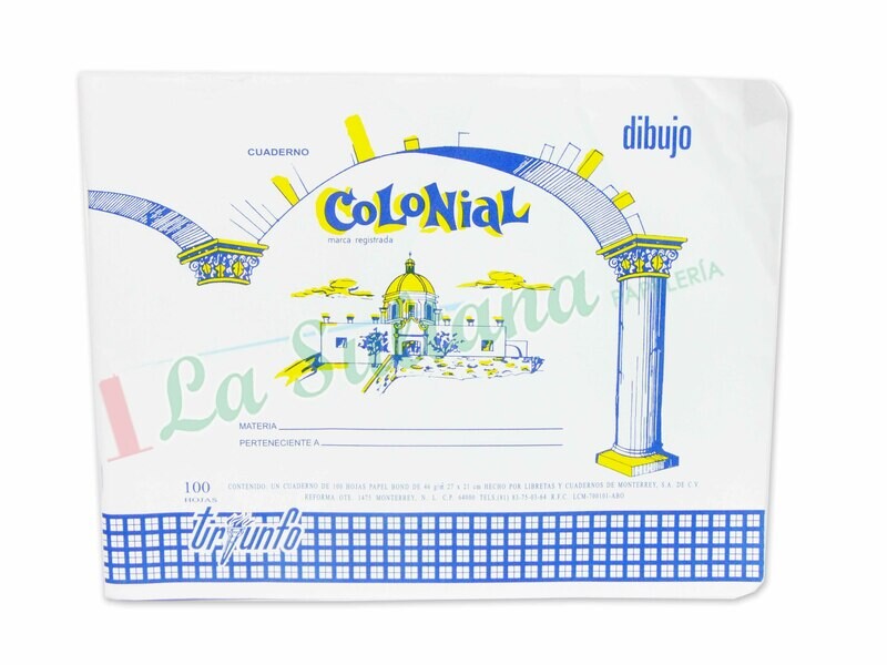CUADERNO DIBUJO COLONIAL C/100H PZ