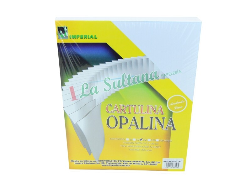 HOJA CARTULINA OPALINA BLANCO LINO CARTA C/100