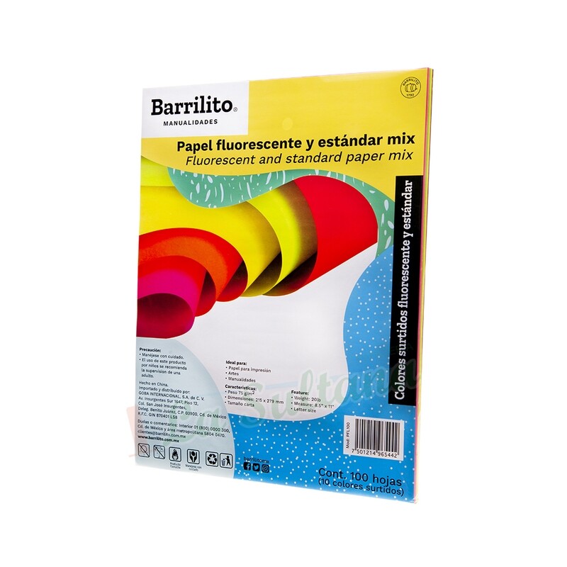 HOJA BARRILITO PASTEL C/100H PZ
