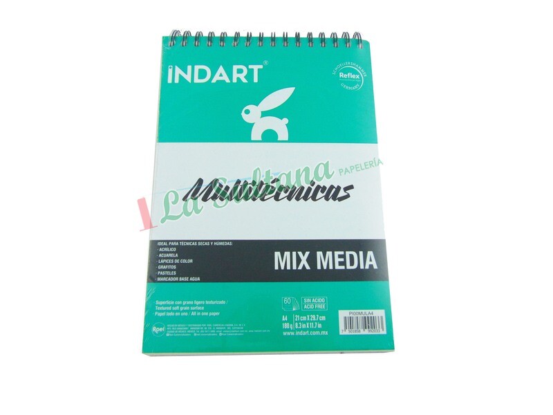 ALBUM INDART MULTITECNICA 21X29.7CM 180GR C/60H PZ