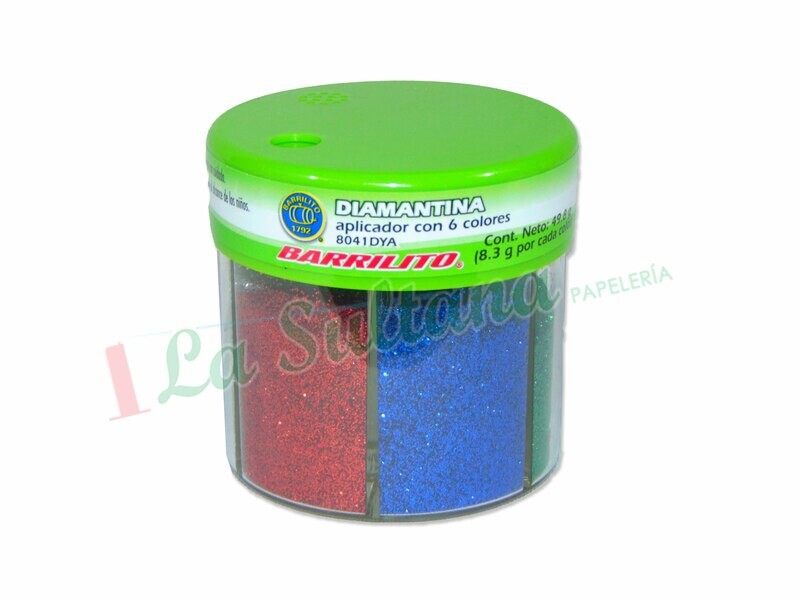 DIAMANTINA EN APLICADOR 6 COLORES PZ