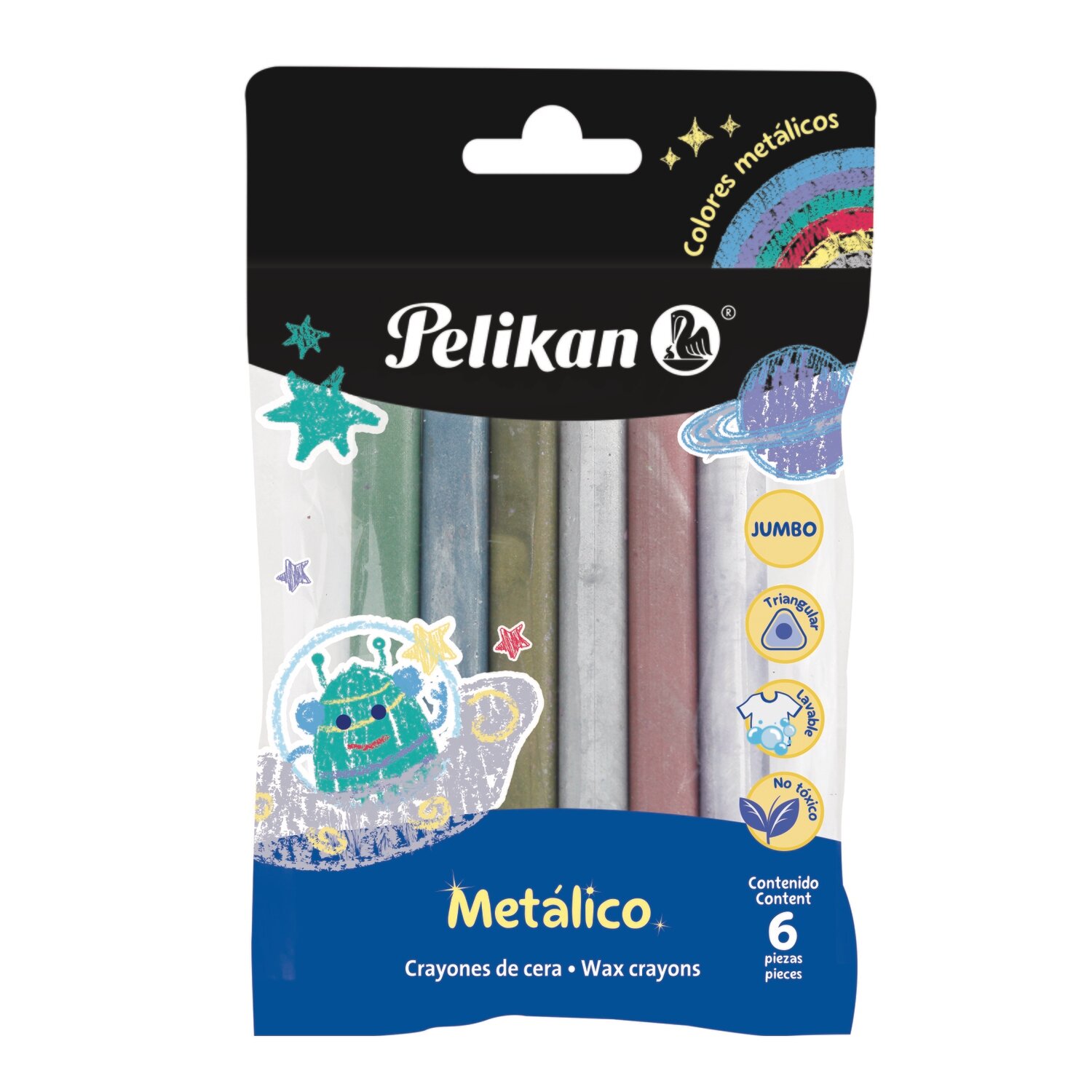CRAYON PELIKAN JUMBO TRIANGULAR METALICO C/6