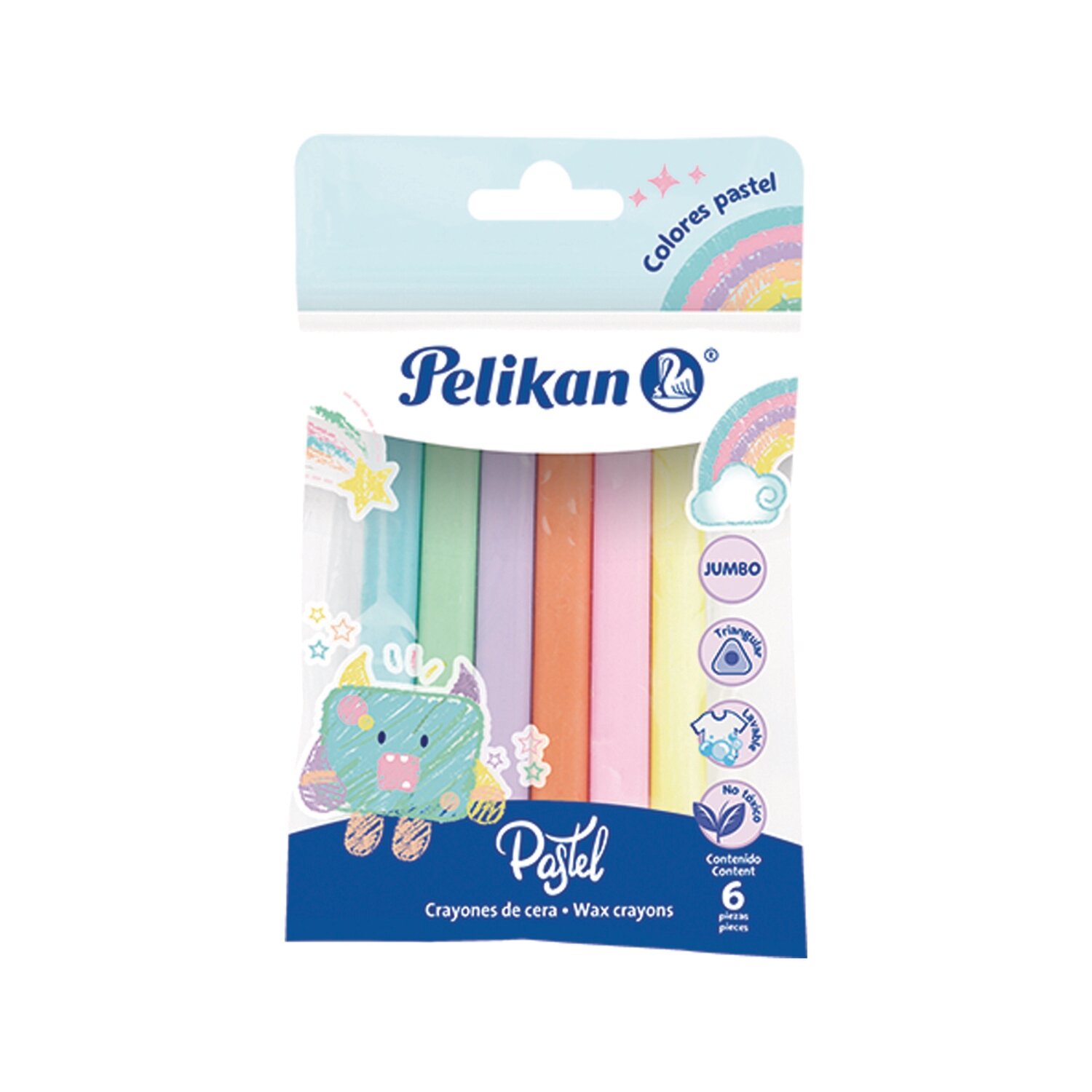 CRAYON PELIKAN JUMBO TRIANGULAR PASTEL C/6