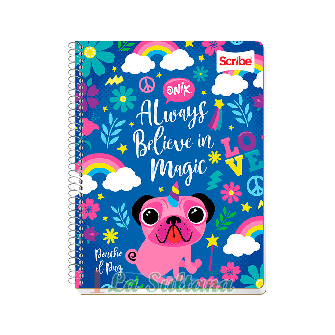 LIBRETA SCRIBE PROFESIONAL ESPIRAL ONIX C/100H PZ