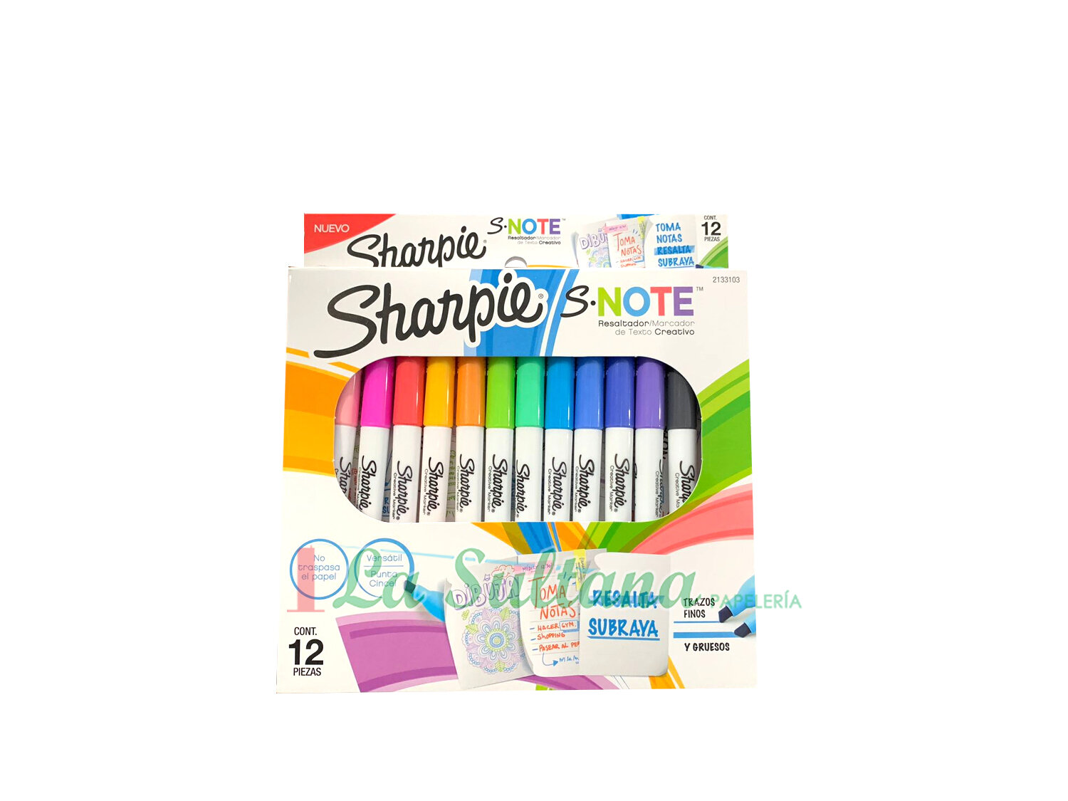 MARCADOR DE TEXTO SHARPIE S-NOTE SURTIDO C/12