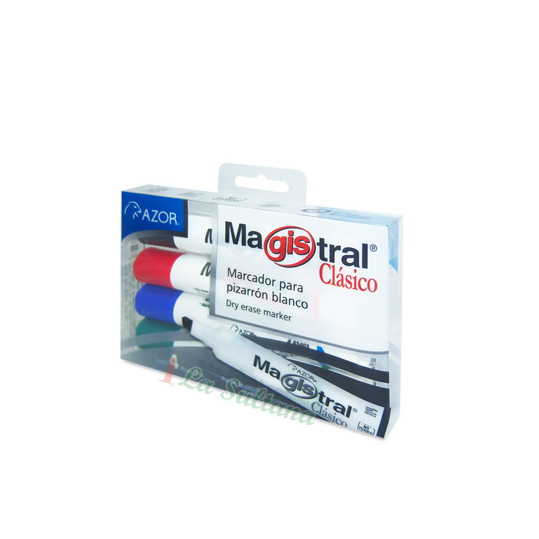 MARCADOR MAGISTRAL METALICO SURTIDO C/4