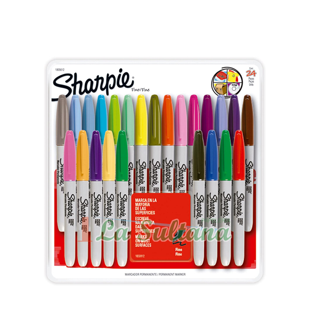 MARCADOR PERMANENTE SHARPIE SURTIDO C/24