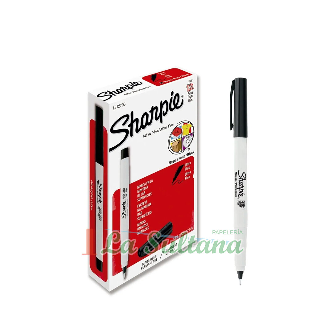 MARCADOR PERMANENTE SHARPIE ULTRAFINO C/12