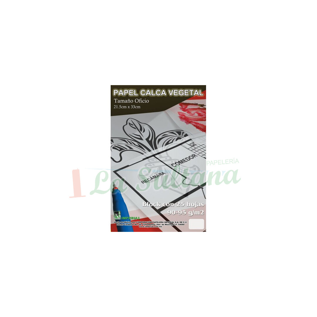 PAPEL VEGETAL OFICIO C/25H