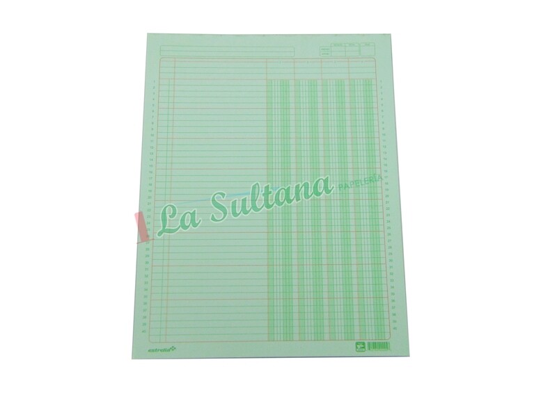BLOCK TABULAR 4 COLUMNAS C/CONCEPTO ESTRELLA PZ