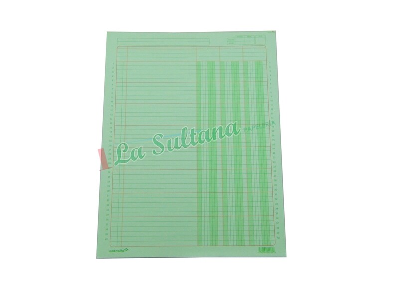 BLOCK TABULAR 3 COLUMNAS C/CONCEPTO ESTRELLA PZ