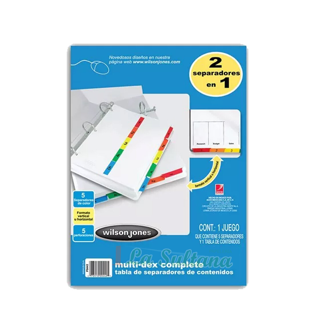 SEPARADOR DE HOJAS ACCO MULTI-DEX C/5 PZ