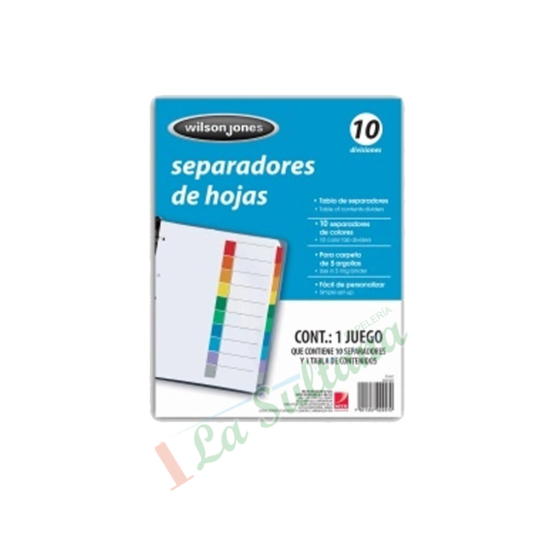 SEPARADOR DE HOJAS ACCO S/NUMERACION C/10 PZ