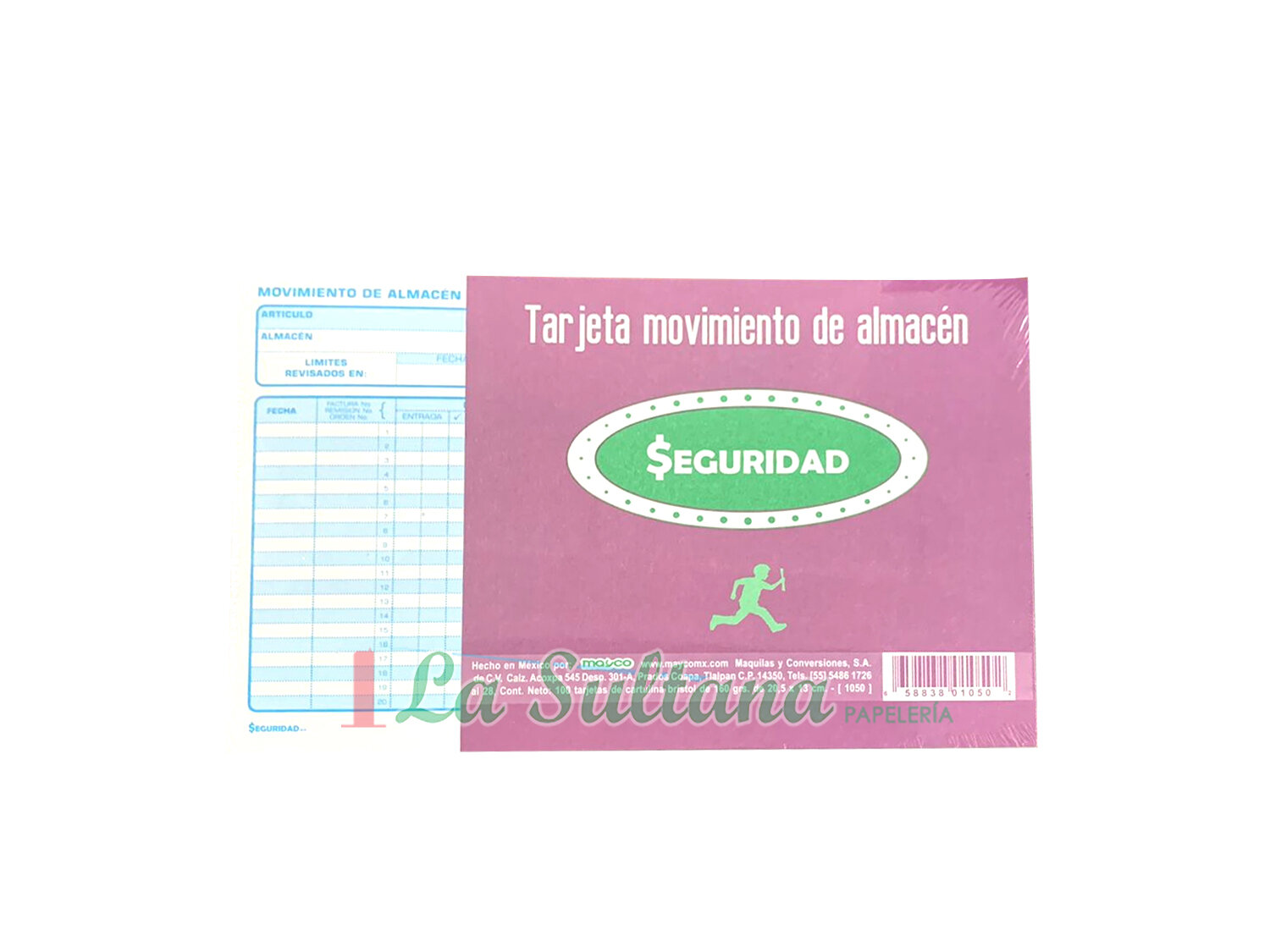 TARJETA DE ALMACEN  SEGURIDAD C/100 PZ
