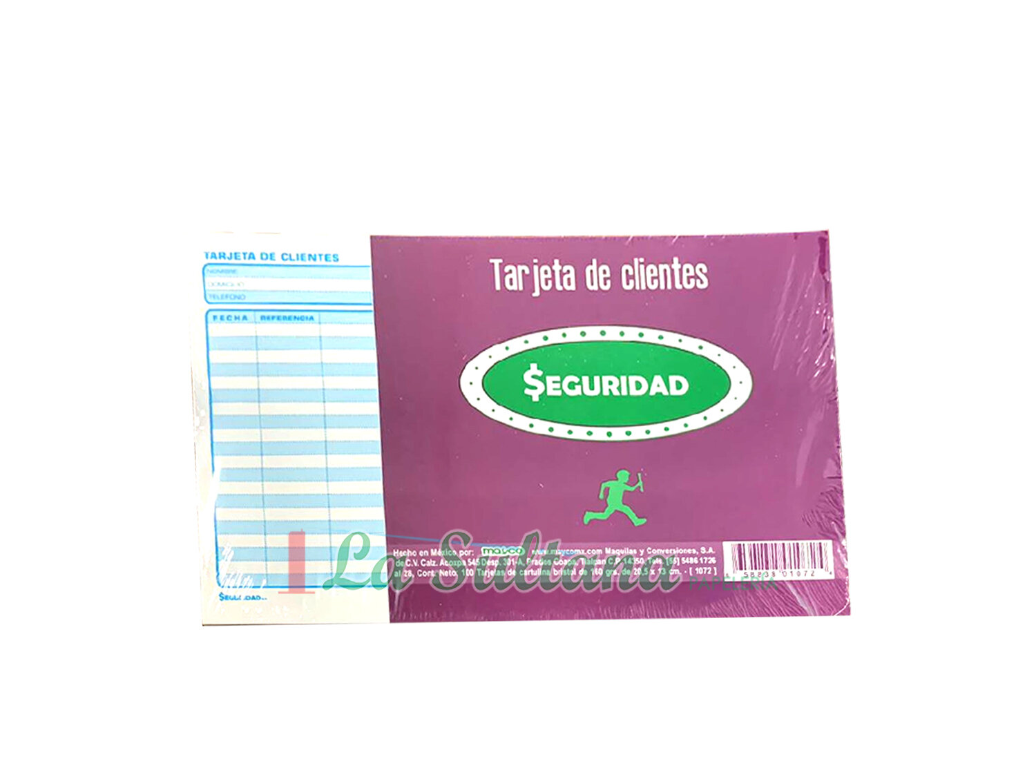 TARJETA DE CLIENTES SEGURIDAD C/100 PZ