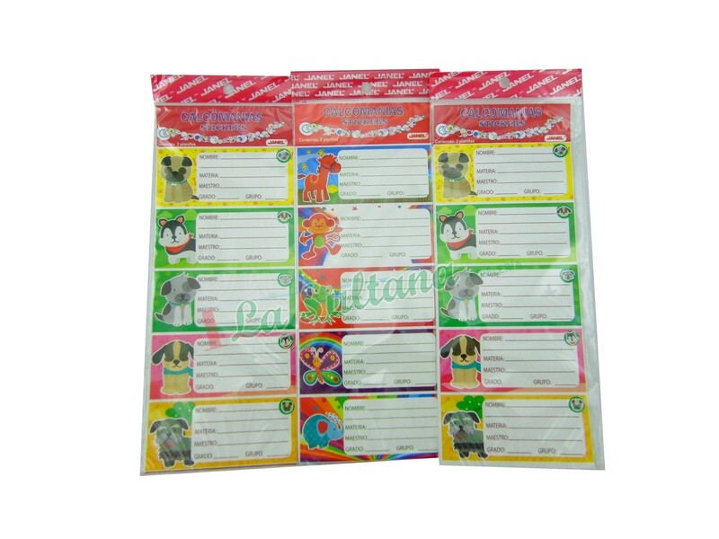 CALCOMANIA MATERIAS BLISTER C/2