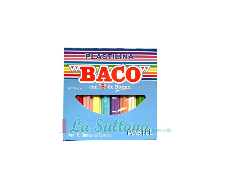 PLASTILINA BACO PASTEL C/10 BARRITAS