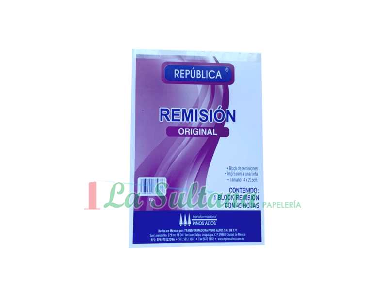BLOCK REMISION REPUBLICA ESQUELA ORIGINAL PZ