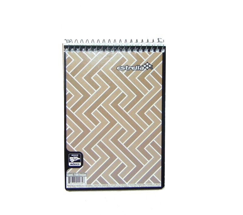 BLOCK ESTRELLA TAQUIGRAFIA ESPIRAL CORTO C/100H PZ