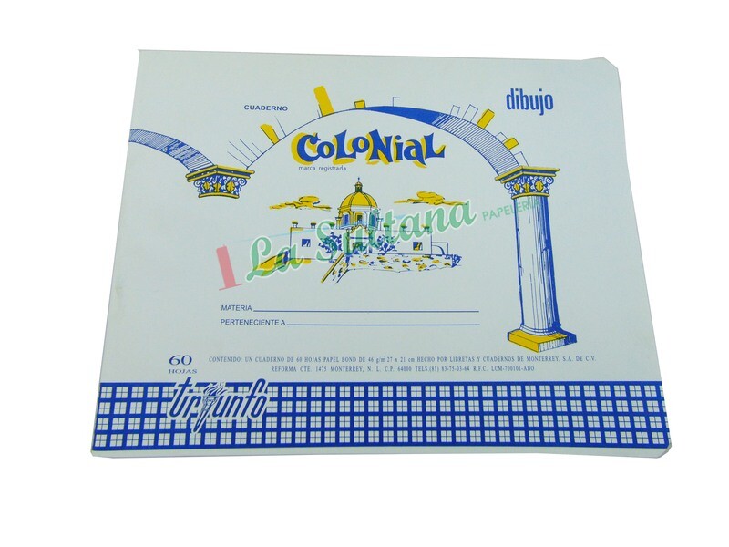 CUADERNO P/DIBUJO COLONIAL C/60H