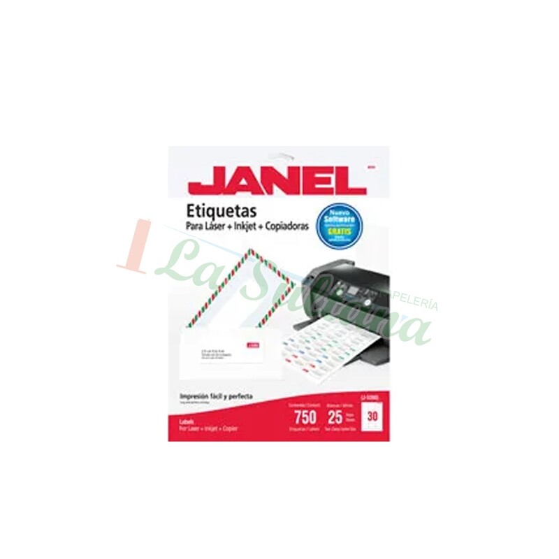 ETIQUETA ADHESIVA LASER CARTA J5260 JANEL C/25H