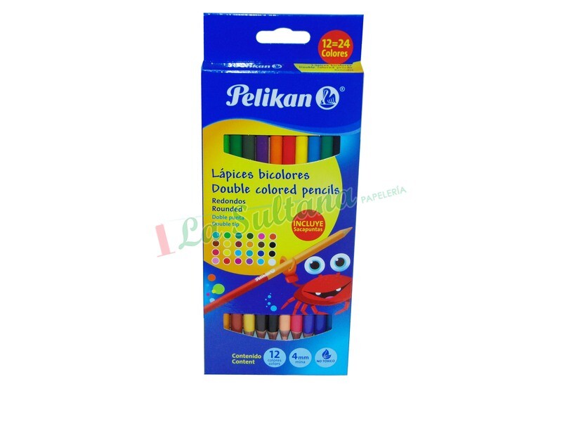 COLORES PELIKAN BICOLOR C/12=24