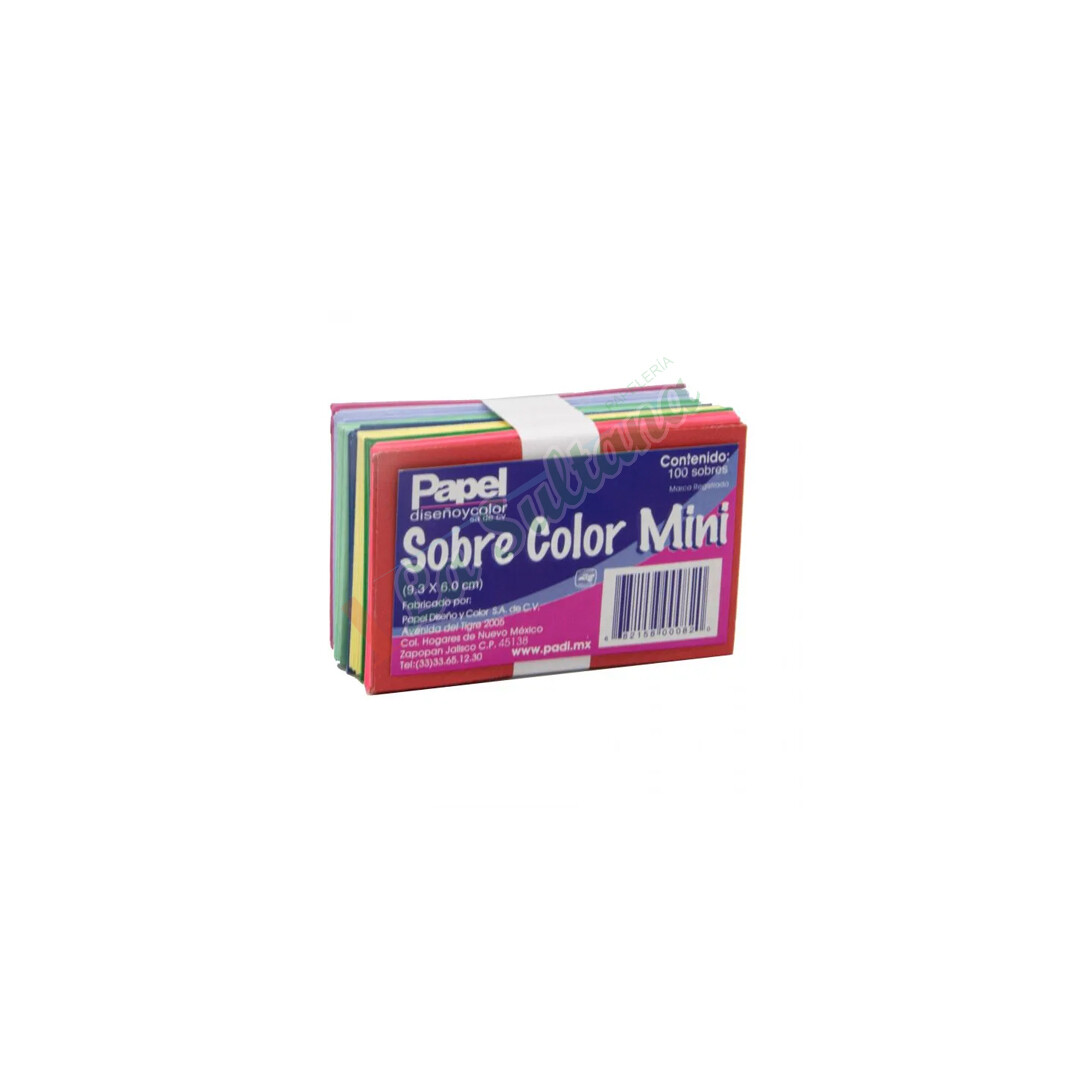 SOBRE MINI COLOR PADI C/100
