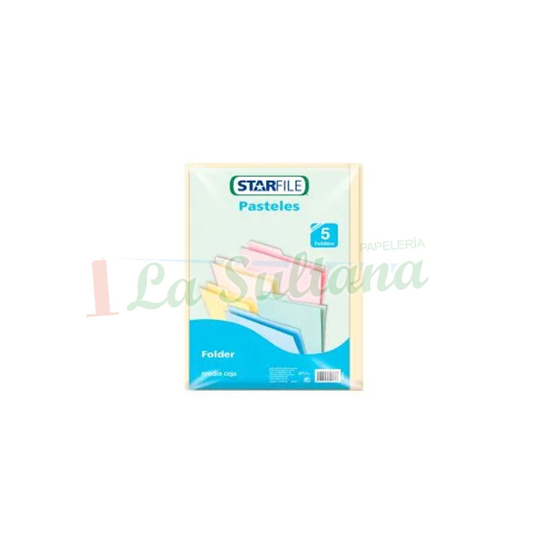 FOLDER STARFILE CARTA CREMA C/5