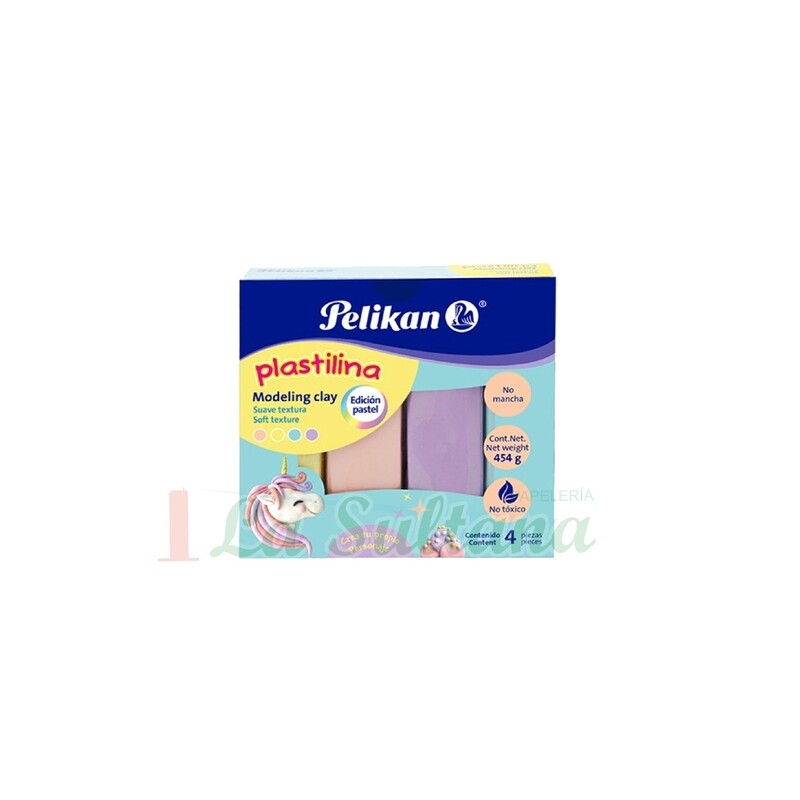 PLASTILINA PELIKAN C/4 BARRAS PASTEL 454GR PZ