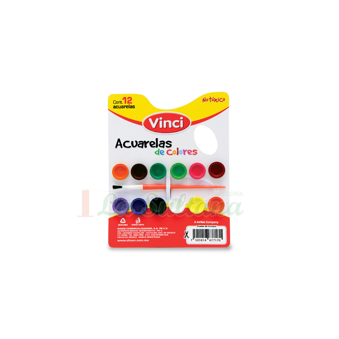 ACUARELAS VINCI C/12 PASTILLAS