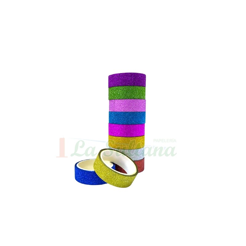 CINTA ADHESIVA ESCARCHADA 1.5CMX4MT C/10