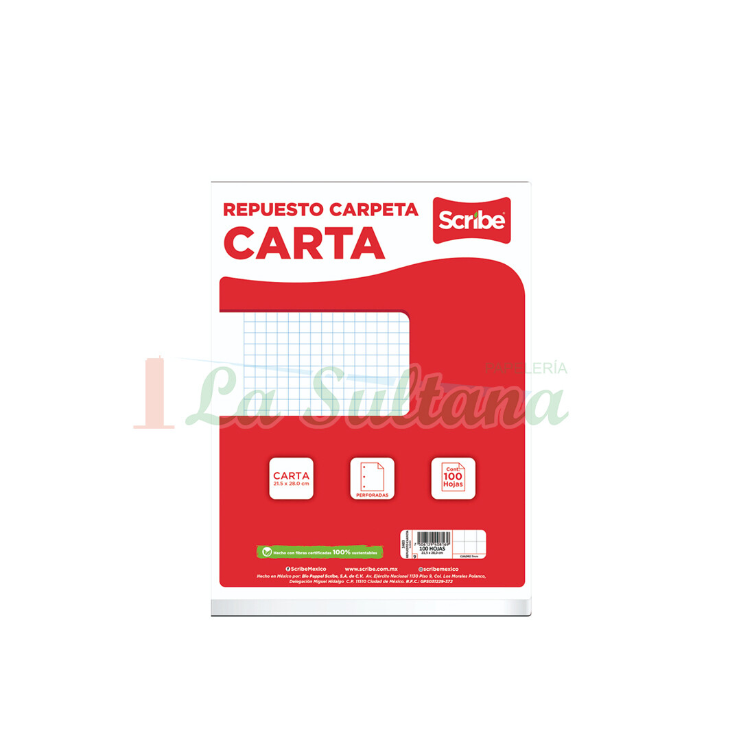 HOJAS P/CARPETA SCRIBE C-7 C/100H PZ