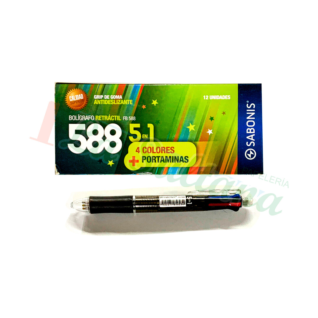 PLUMA SABONIS 4 COLORES + LAPICERO C/12