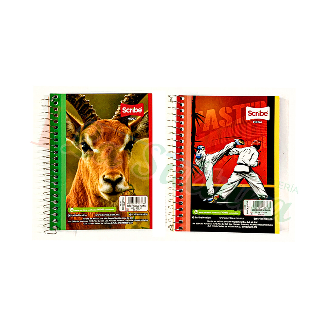 LIBRETA SCRIBE MEMO ESPIRAL MEGA C/100H PZ
