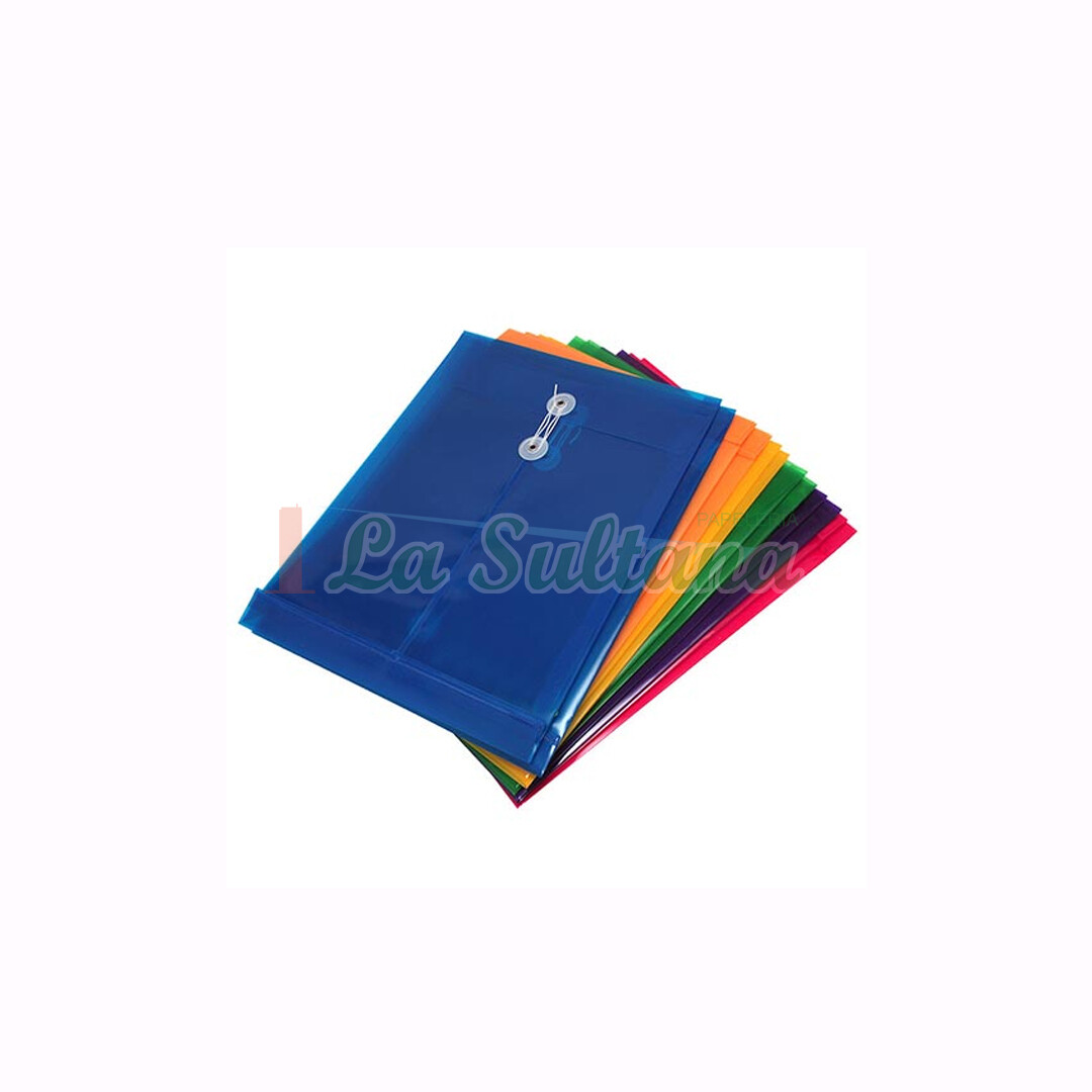 SOBRE PLASTICO C/HILO COLOR SOLIDO OFICIO  PZ