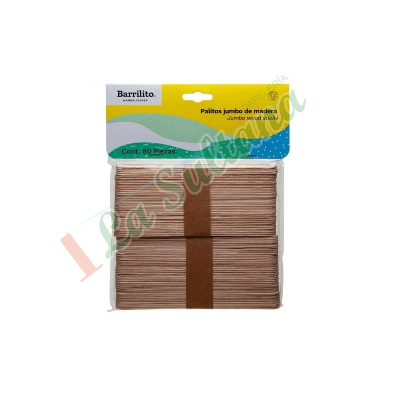 PALITOS MADERA JUMBO W004 C/80