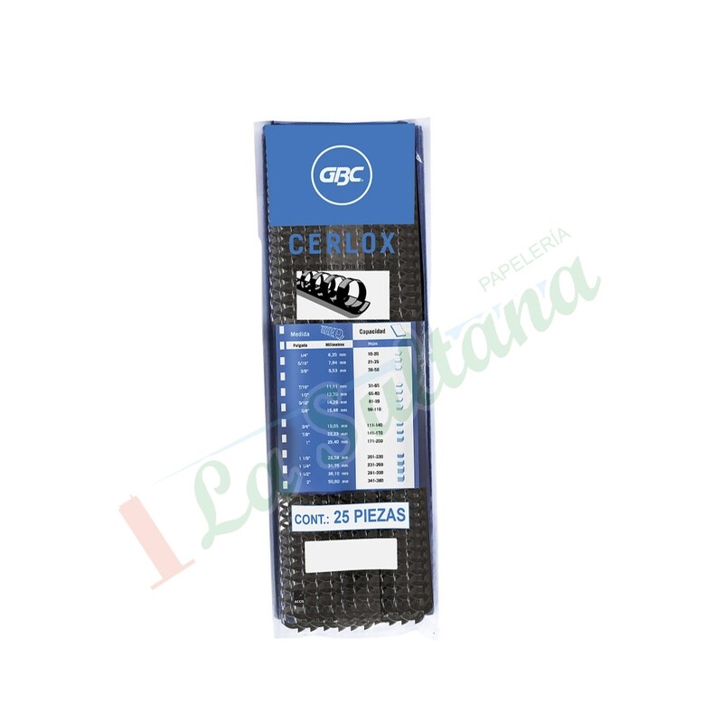 ARILLO PLASTICO GBC 5/8" C/25