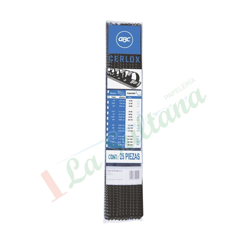 ARILLO PLASTICO GBC 3/8" C/25