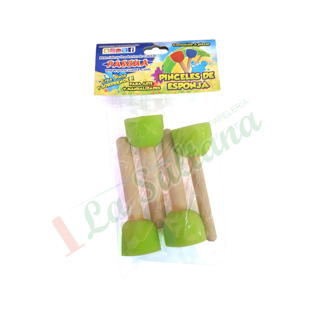 PINCEL ESPONJA REDONDO CHICO C/4 PZ