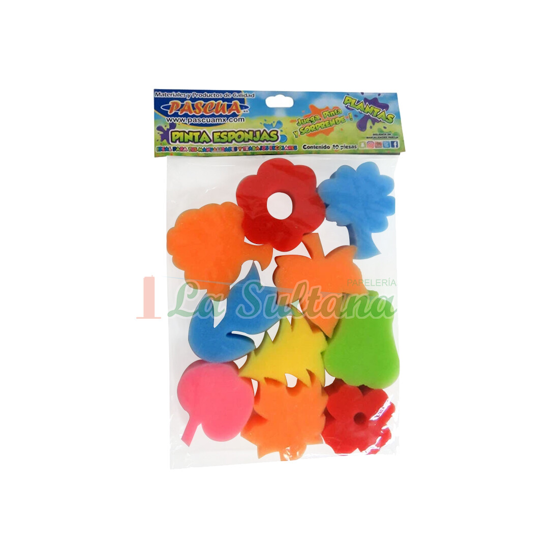 PINTA ESPONJAS P/SELLAR PLANTAS C/10 PZ