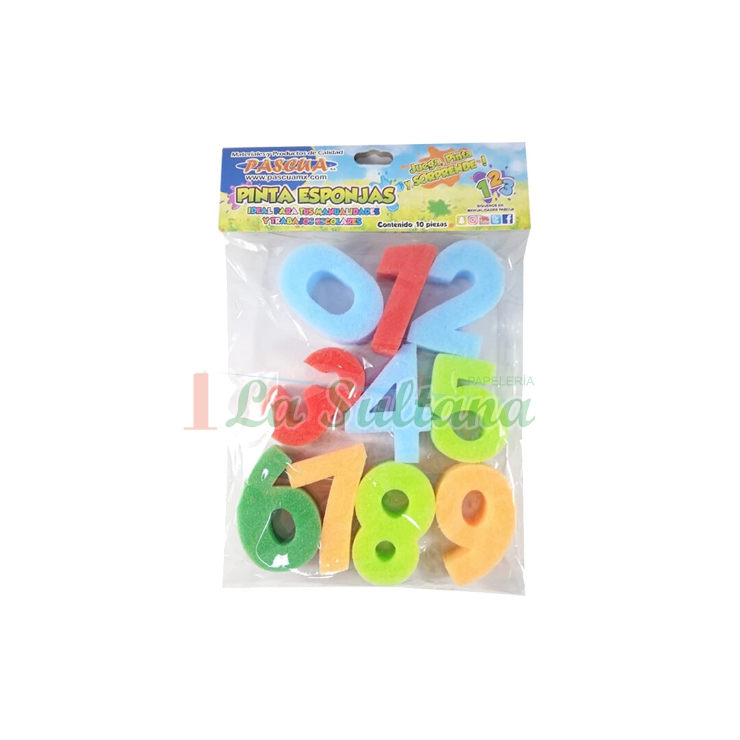 PINTA ESPONJAS P/SELLAR NUMEROS C/10 PZ