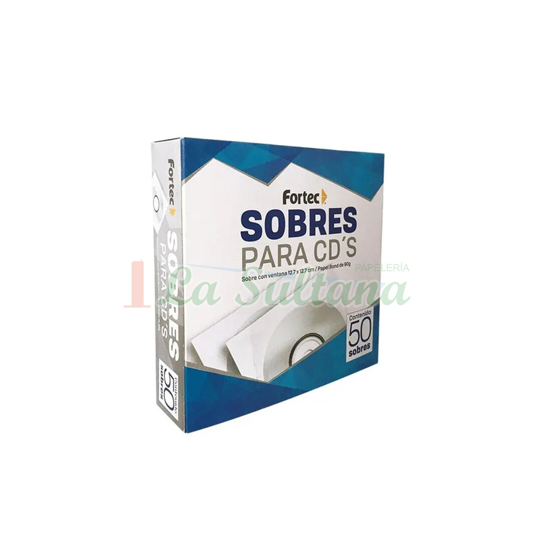 SOBRE P/CD BLANCO FORTEC C/50